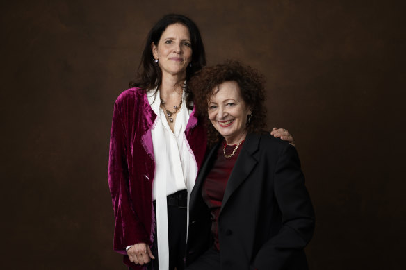 Laura Poitras (left) and Nancy Goldin at this year’s Academy Awards Nominees Lunch.