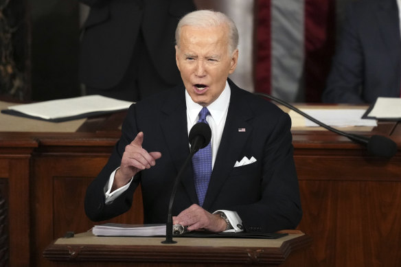 US President Joe Biden delivers the State of the Union address.