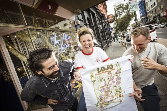 Sarah Dobson from the Altar Electric, with Jon-Lee Farrell and Brendan Kennedy from Lulie Tavern, is looking forward to the LoJo festival. 