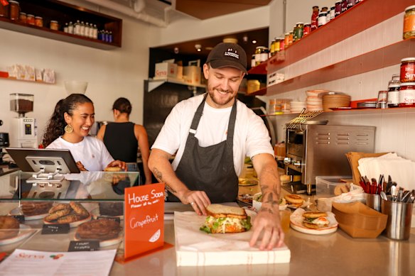 All of the condiments are made in house at Serva.