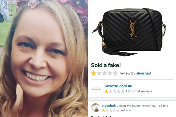 Alicia Nolen says she felt pressured into removing her original one-star review of Cosette after her Saint Laurent (similar to that pictured) was allegedly fake.