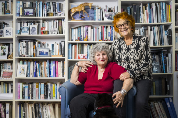 Joan Nestle (left): “That’s Di (right). She’ll find the green. She’s my home.”