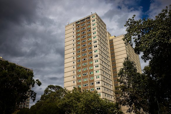 Lennox Street estate in RIchmond, one of 12 public housing towers in the City of Yarra.