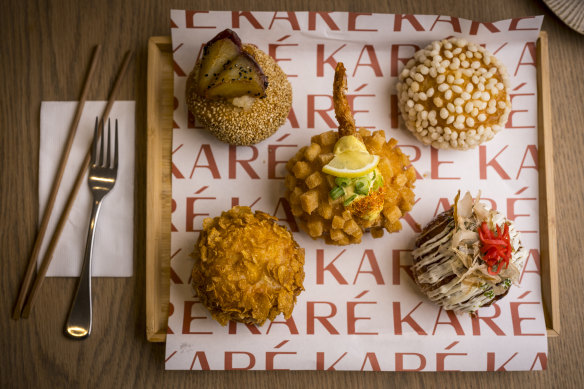 Assorted curry pans (curry-filled bread puffs).