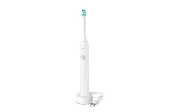 Philips Sonicare 2100 Series Electric Toothbrush (AU Version) with 2 intensity levels, EasyStart feature, SmartTimer for guided brushing, QuadPacer, 14-Day Battery Life, White, HX4021/01.