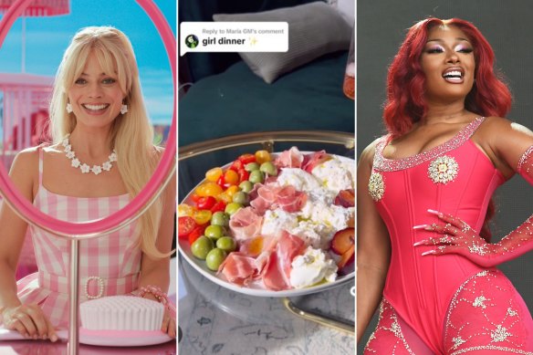 Margot Robbie in “girl movie” Barbie; a “girl dinner” on TikTok; and Megan Thee Stallion, the rapper behind the “hot girl summer” trend.