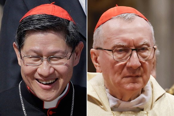 Cardinals Luis Antonio Tagle (left) from the Philippines and Italy’s Pietro Parolin are the current frontrunners in betting on the new pope.