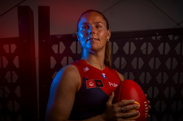 Melbourne AFLW skipper Kate Hore ahead of her 100th game.