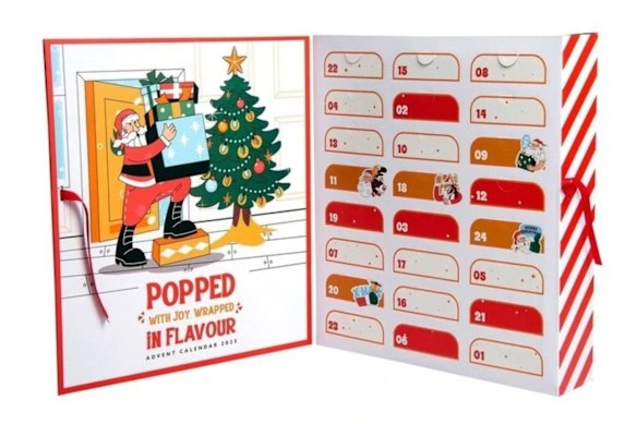 The Gourmet Collection Popcorn Advent Calendar, $44.99.