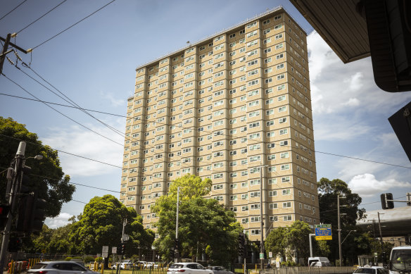 The public tower in Racecourse Road, Flemington is one of the first public housing towers earmarked for demolition.