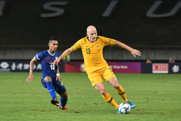 Aaron Mooy in action for Australia. 