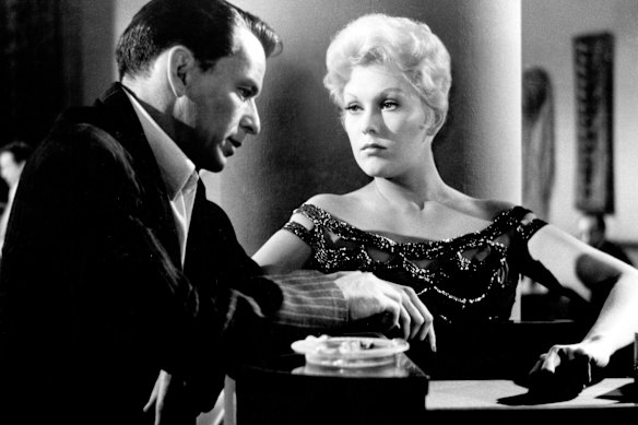 Kim Novak with Frank Sinatra in The Man With the Golden Arm, one of the films screening at MIFF’s season of Kim Novak films.