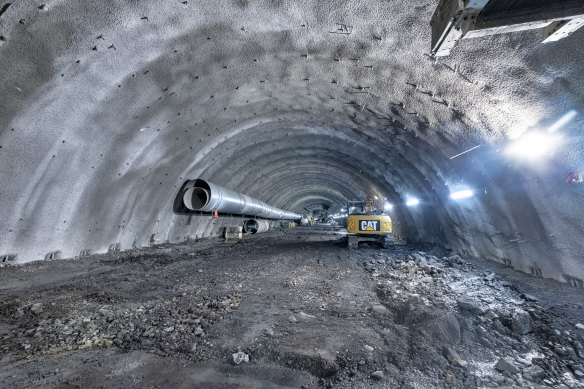 The tunnel is set to be finished by late next year, with 20 per cent of it excavated so far.