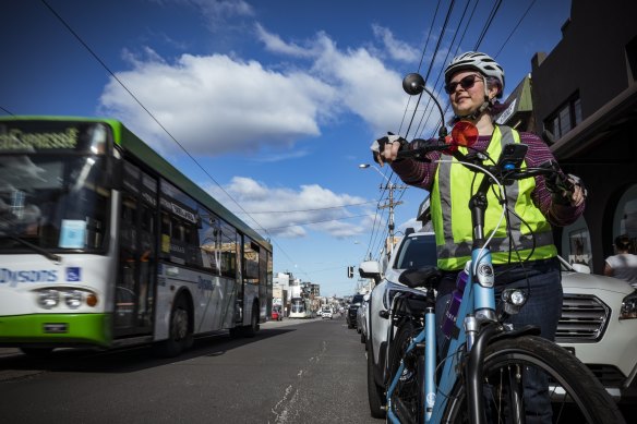 Darebin resident Ruth Jelley is advocating for a cycling lane on High Street, Thornbury.