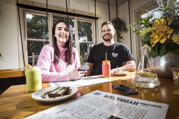 Kerry Osborn and Andrei Miulescu, co-founders of Mr Yum, at Serotonin Eatery
