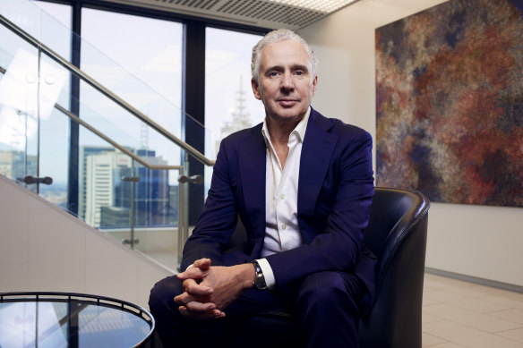 Andy Penn, CEO of Telstra in his Melbourne office on the 2nd of August 2022. AFR
