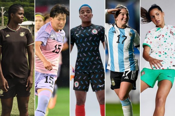 Goals. FIFA World Cup Women’s Jerseys: Jamaica’s away jersey by Grace Wales Bonner for Adidas; Japan’s away jersey by Adidas; the Super Falcon’s from Nigeria in their away jersey from Nike; Argentina’s classic home jersey by Adidas; on the tiles with Portugal’s pavement inspired away jersey by Nike. 