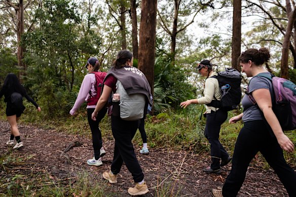   The all-girl outdoor group hiking in the Royal National Park on August 1.