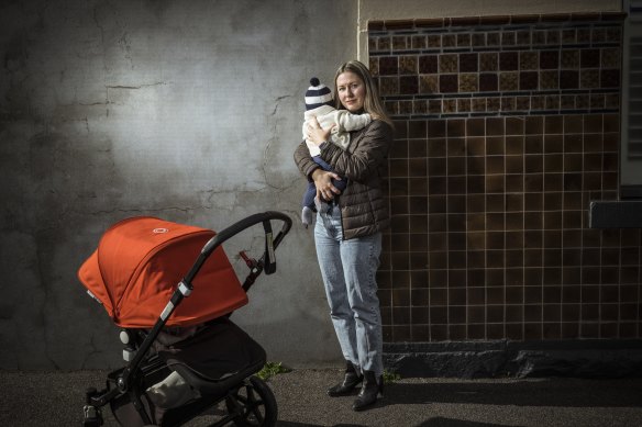 Neuroscientist Natalia Egorova Brumley with her 6-month-old Alexander. She was writing grant applications while he was a newborn just to keep her career on foot.