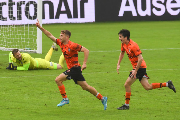 Brisbane Roar attacker Alex Parsons opened the scoring early in the second half.