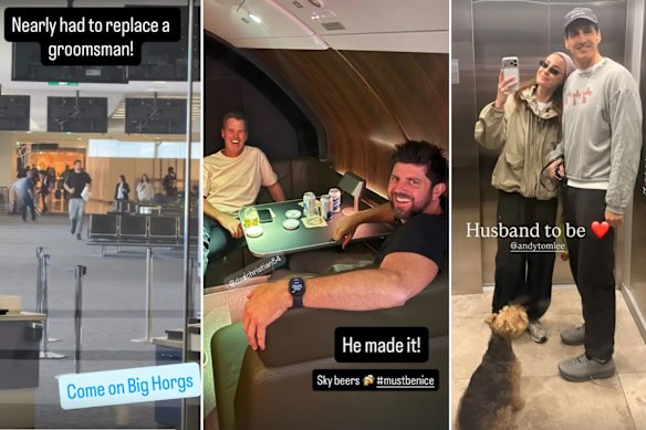 The Instagram stories shared by Lee and Harding tipped off fans of their wedding.