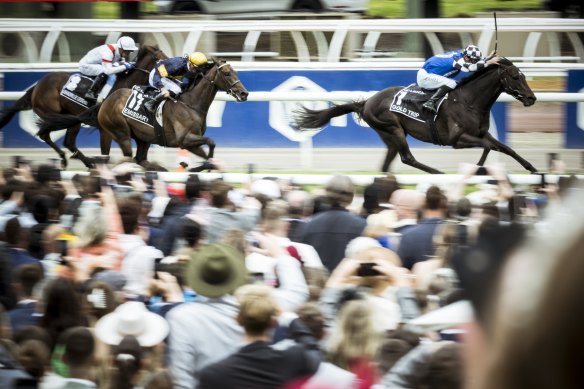 Crowds returned to the Melbourne Cup despite the weather.