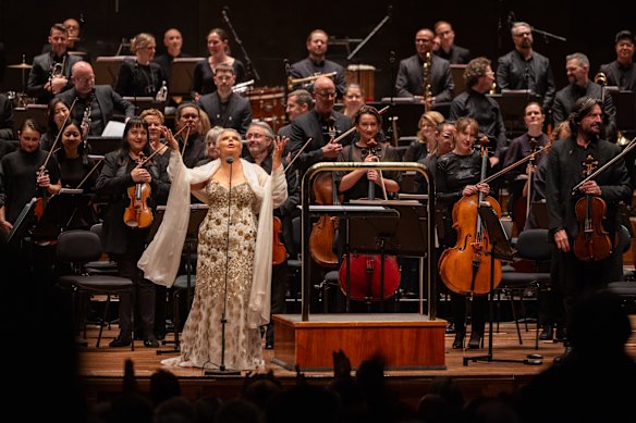 Deborah Cheetham Fraillon with the Melbourne Symphony Orchestra.