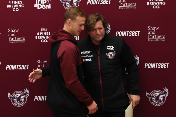 Daly Cherry-Evans and Des Hasler together in 2022.