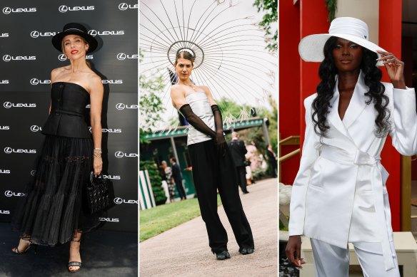 Different takes on monochrome ... (from left) Elsa Pataky, Christian Wilkins, Duckie Thot. 
