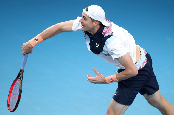 Ace up his sleeve: The big-serving John Isner.