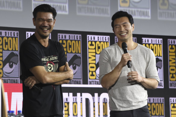 Director Destin Daniel Cretton, left, and leading man Simu Liu of Shang-Chi.