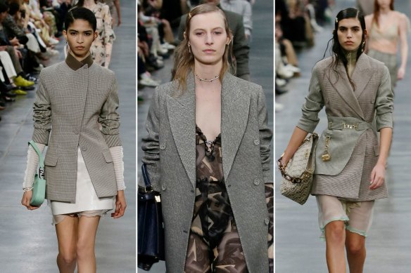 A mix of the masculine and feminine, anchored by the jacket, sent the Fendi woman back to work on the Milan runway.