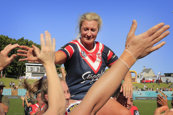 Ruan Sims after her final game for the Sydney Roosters in 2019. 