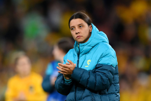 Sam Kerr again sat on the sidelines in Australia’s group-stage loss to Nigeria.