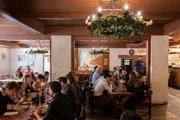 Hofbrauhaus is a boisterous and good-spirited beer hall.