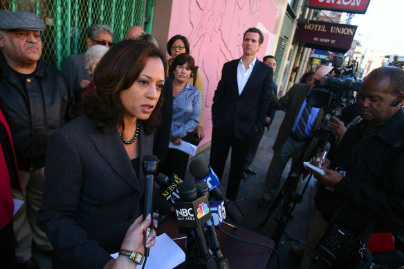 Kamala Harris as San Francisco’s district attorney in 2008.