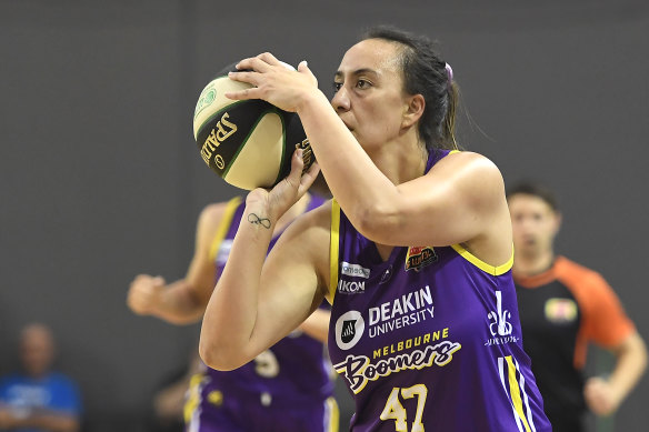 Ashleigh Karaitiana of the Boomers was a force to be reckoned with. 