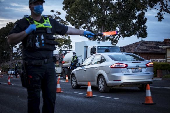Police begin day one of postcode lockdown enforcement in hot-spot suburbs around Melbourne.