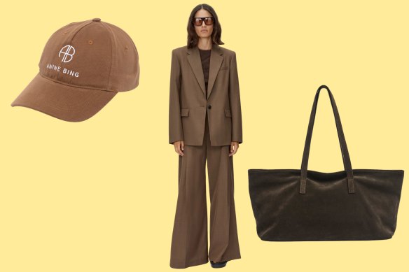 Monica Upton is embracing shades of brown this season in her choice of cap, blazer and bag.
