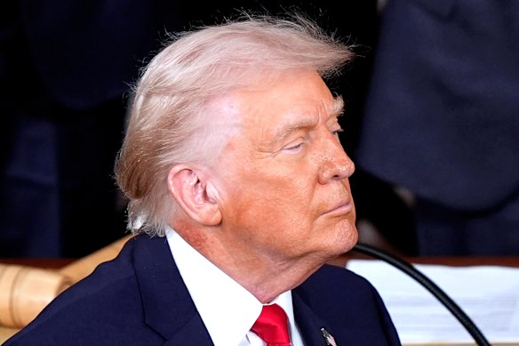 US President Donald Trump delivers the State of the Union on February 24.