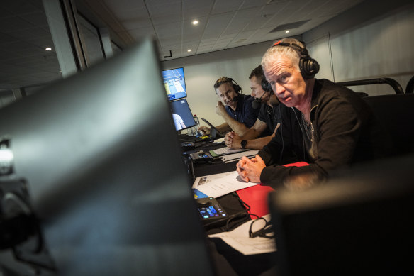 John McEnroe, Lleyton Hewitt and Todd Woodbridge commentate the Kokkinakis-Draper match.