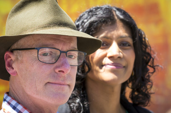 Greens MP Tim Read and party leader Samantha Ratnam.