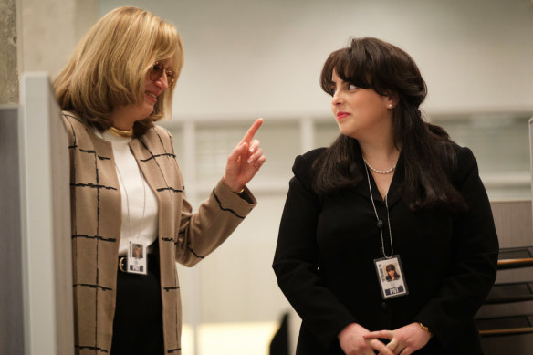 Sarah Paulson (left) plays the public servant Linda Tripp who won Lewinsky’s confidence and then spectacularly betrayed her by handing over secretly recorded conversations to a committee that impeached President Clinton.