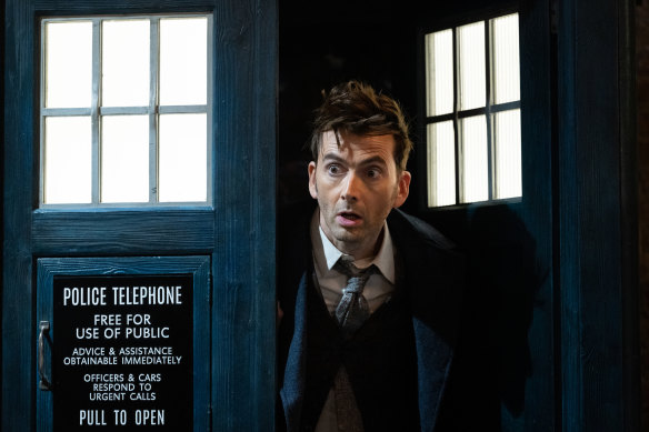 Back in the Tardis: David Tennant as The Doctor.