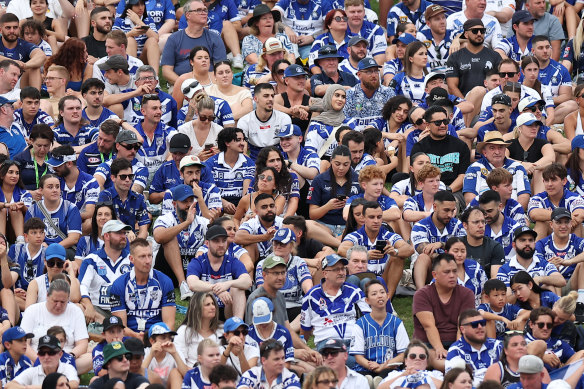 The blue and white faithful at Belmore on Sunday.