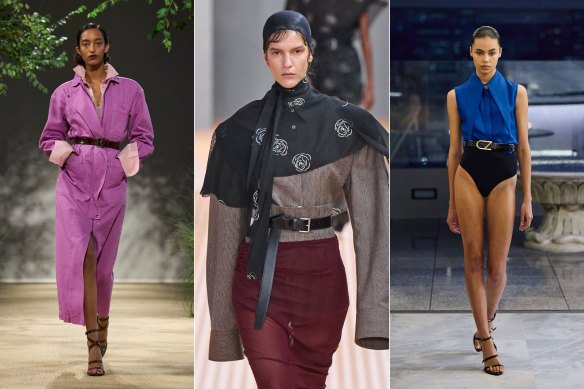 Max Mara, Prada and Carla Zampatti have showcased the trophy belt on their 2023 catwalks.