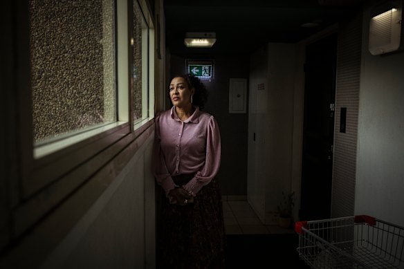 Ruth Eyakem, a resident of the Racecourse Road housing towers for more than 20 years, spoke at the parliamentary inquiry. 
