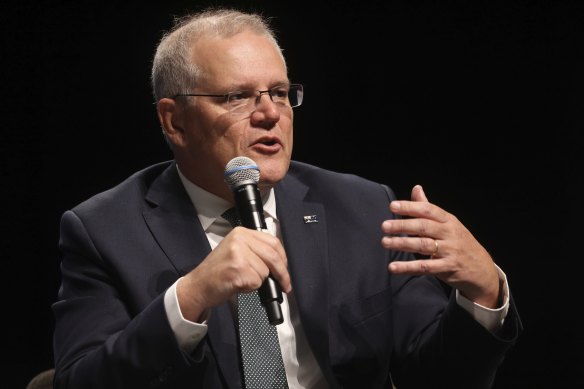 Prime Minister Scott Morrison speaks at the Victorian Chamber of Commerce and Industry breakfast.