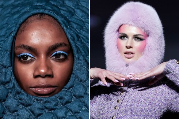 Euphoria inspired make-up looks on the runway at New York Fashion Week from designers Christian Siriano and Christian Cowan.