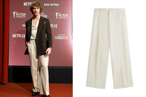 Above left: Connor Storrie; right: Venroy pants.